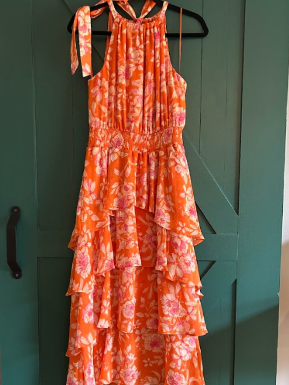 Peachy Pink Orange Floral Tropical Dress Sam and Jess